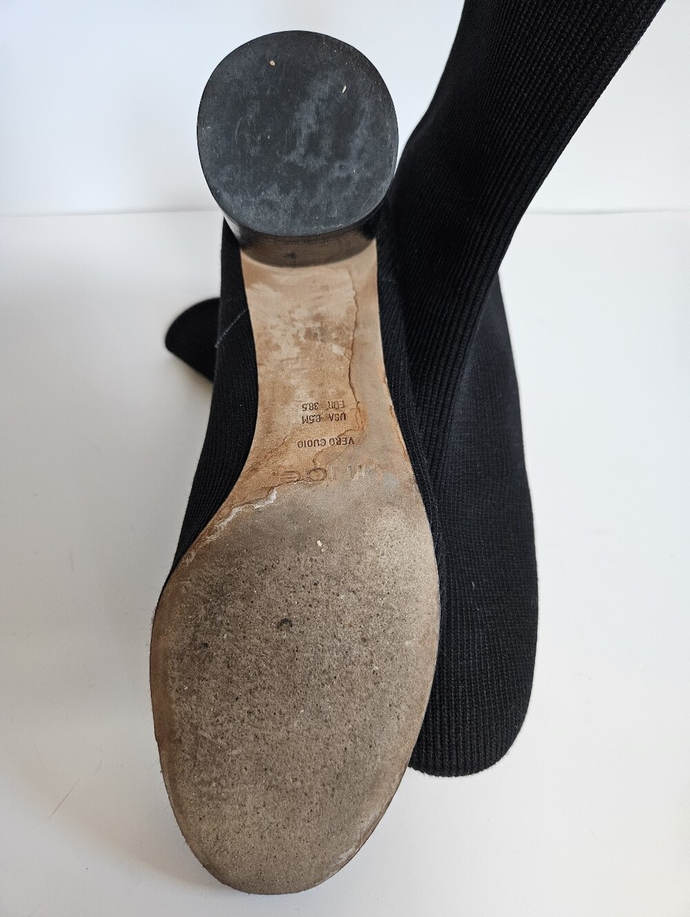 Vince Black Knit Sock Ankle Boots - Picture 5 of 9